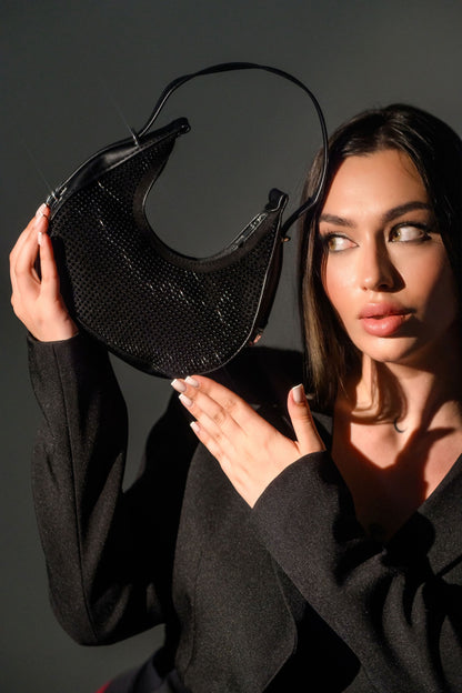 geantă damă FATALI Nova Black - mini bag elegant pentru ținute exclusiviste