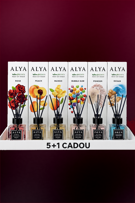 Set Odorizante de Cameră ALYA – 5+1 Cadou | Reed Diffuser cu Bețișoare din Ratan – 100 ml