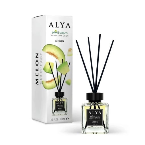 Odorizant camera Alya Melon – reed diffuser 100 ml cu betisoare ratan.
