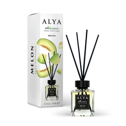 Odorizant camera Alya Melon – reed diffuser 100 ml cu betisoare ratan.