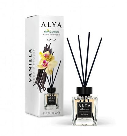Odorizant camera Alya Vanilla – reed diffuser 100 ml cu betisoare ratan.